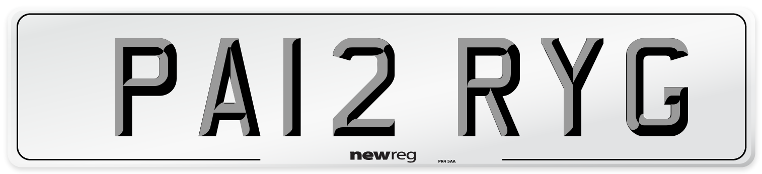 PA12 RYG Number Plate from New Reg